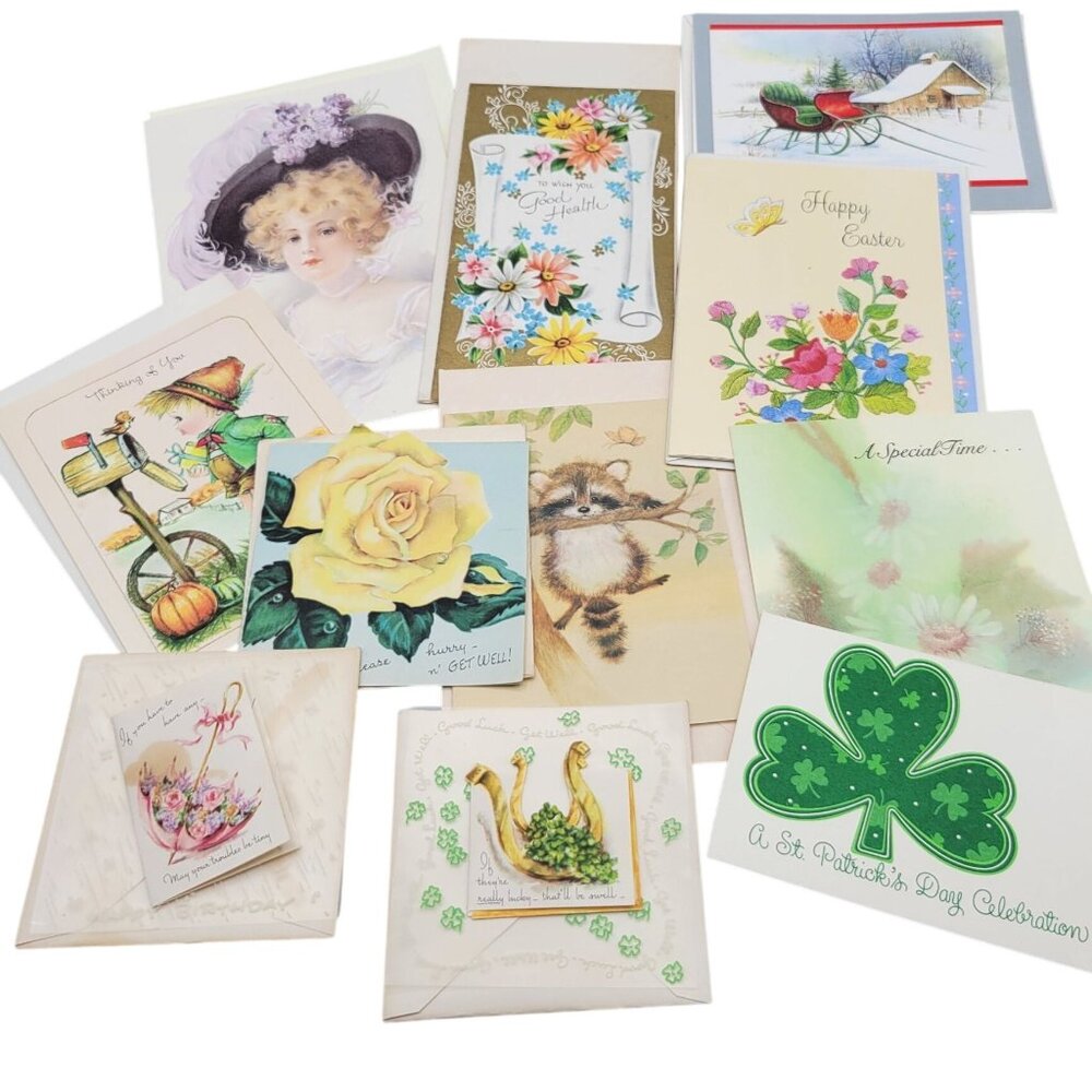 Vintage Greeting Cards Various Holidays Events 10 Cards 1 Invitation